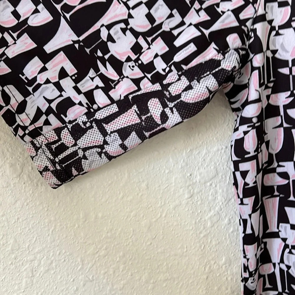 San Soleil SolCool Performance Quarter Zip Golf/Tennis Top Martini Print Size M - Picture 2 of 6